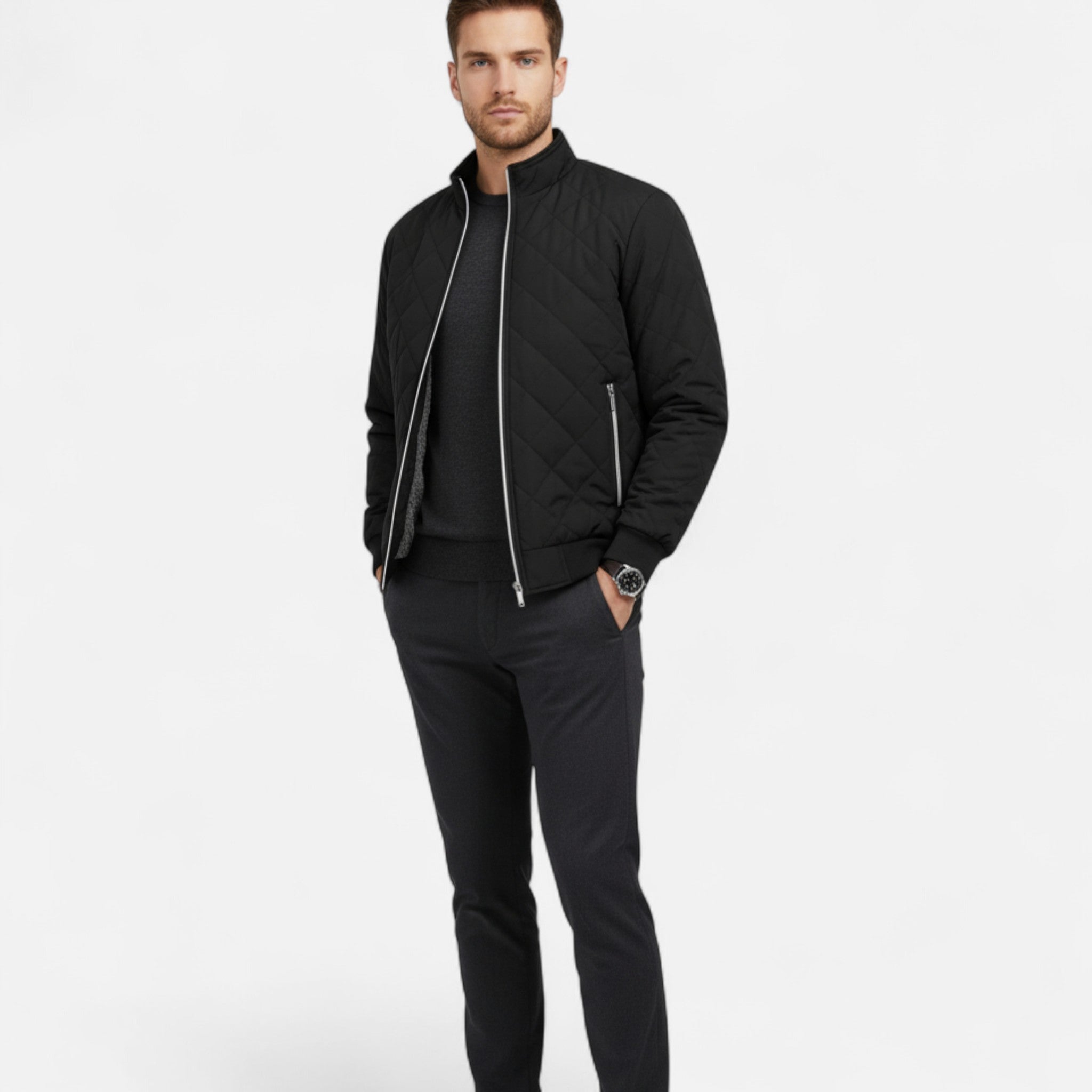 Eldemont | Men's Quilted Fleece-Lined Winter Jacket