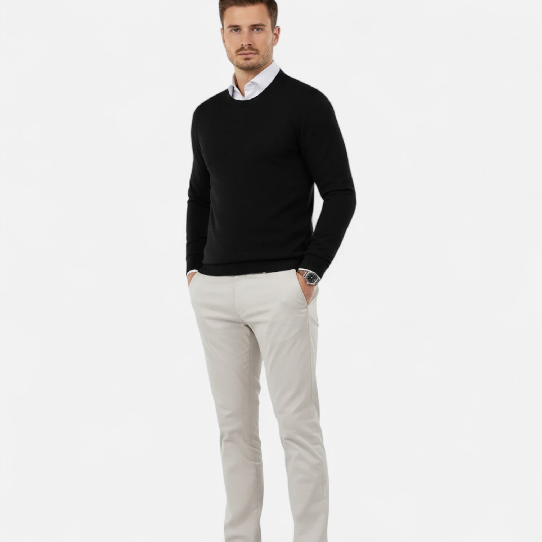 Eldemont | Men’s Cashmere-Blend Crew Pullover
