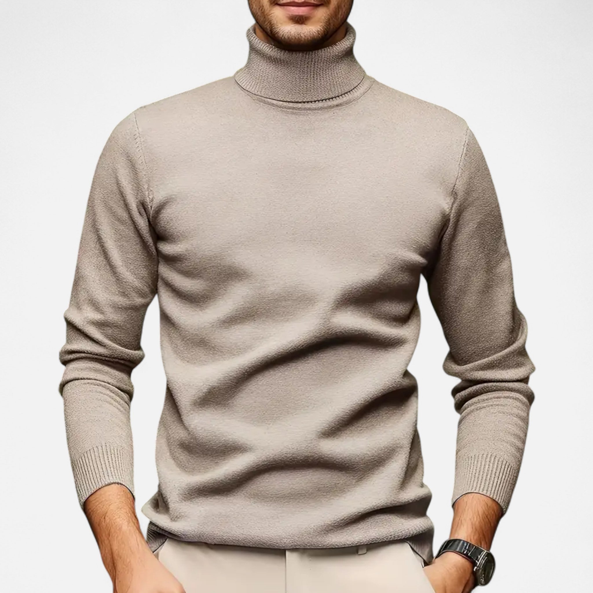 Asher Vale | Men’s Solid Turtleneck Sweater – Modern Simplicity, Lasting Sophistication