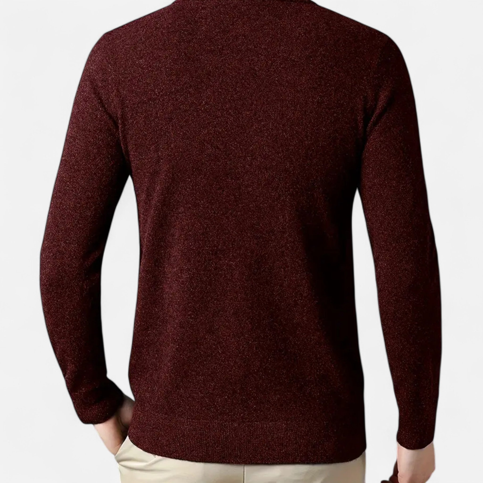 Asher Vale | Men’s Long Sleeve Polo Sweater – Refined Comfort, Timeless Appeal