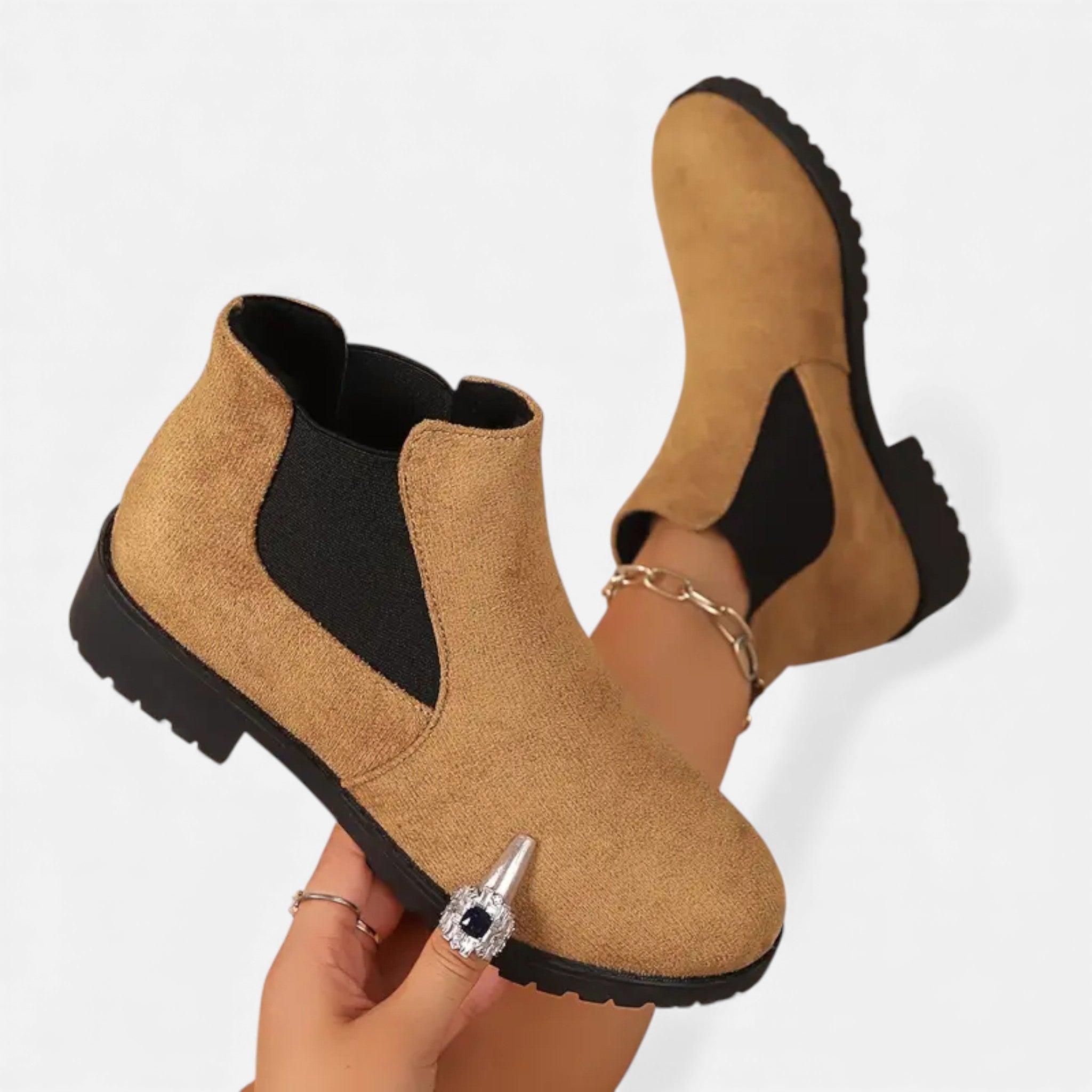 Eldemont | Women’s Elegant Elastic Strap Ankle Boots