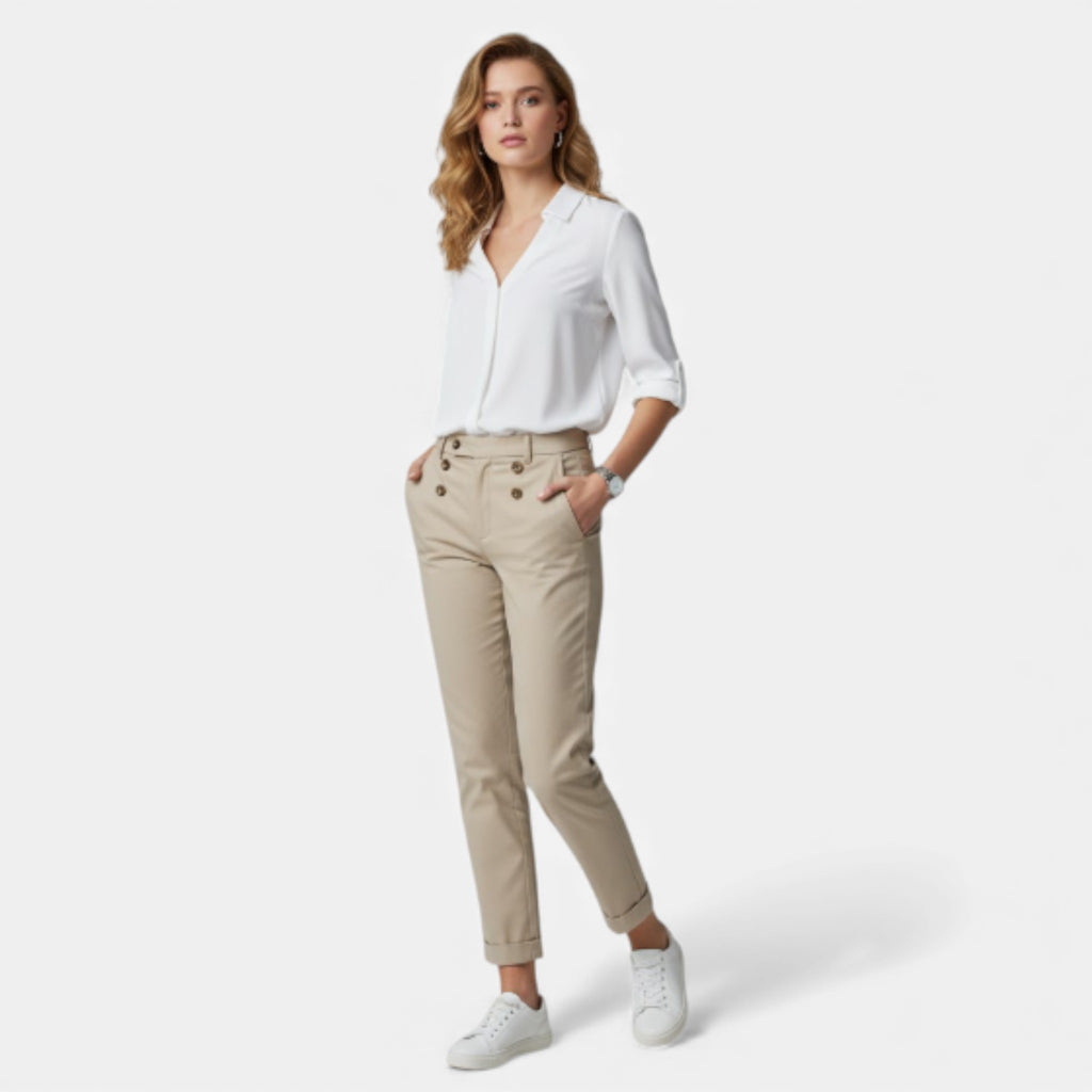 Eldemont | Women’s High-Waist Slim-Fit Trousers