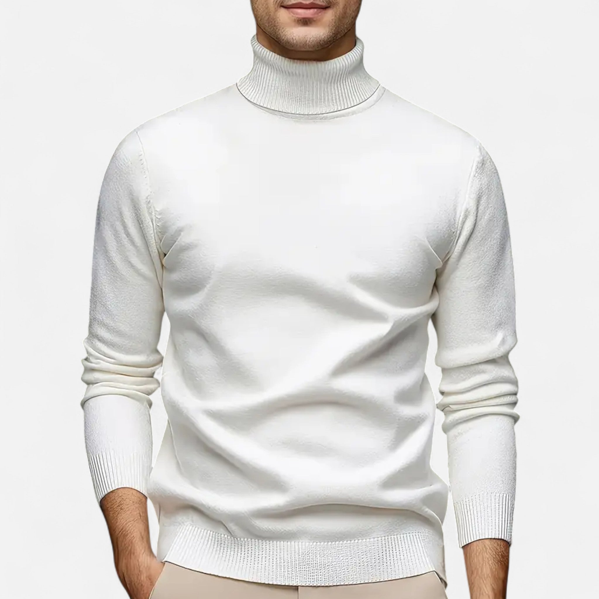 Asher Vale | Men’s Solid Turtleneck Sweater – Modern Simplicity, Lasting Sophistication