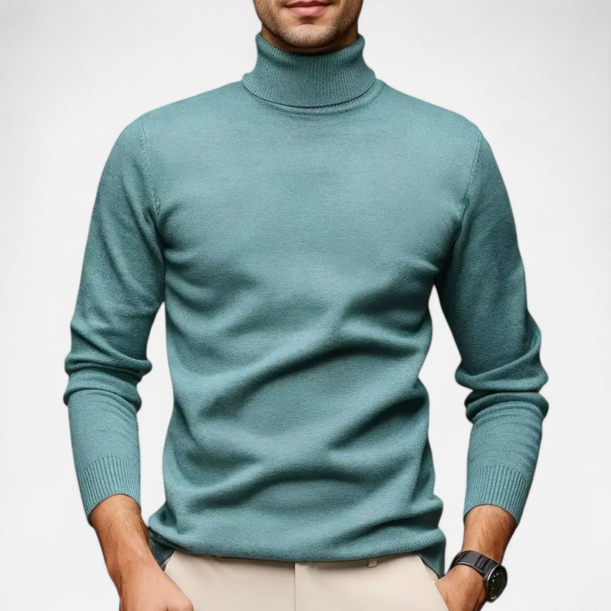 Asher Vale | Men’s Solid Turtleneck Sweater – Modern Simplicity, Lasting Sophistication