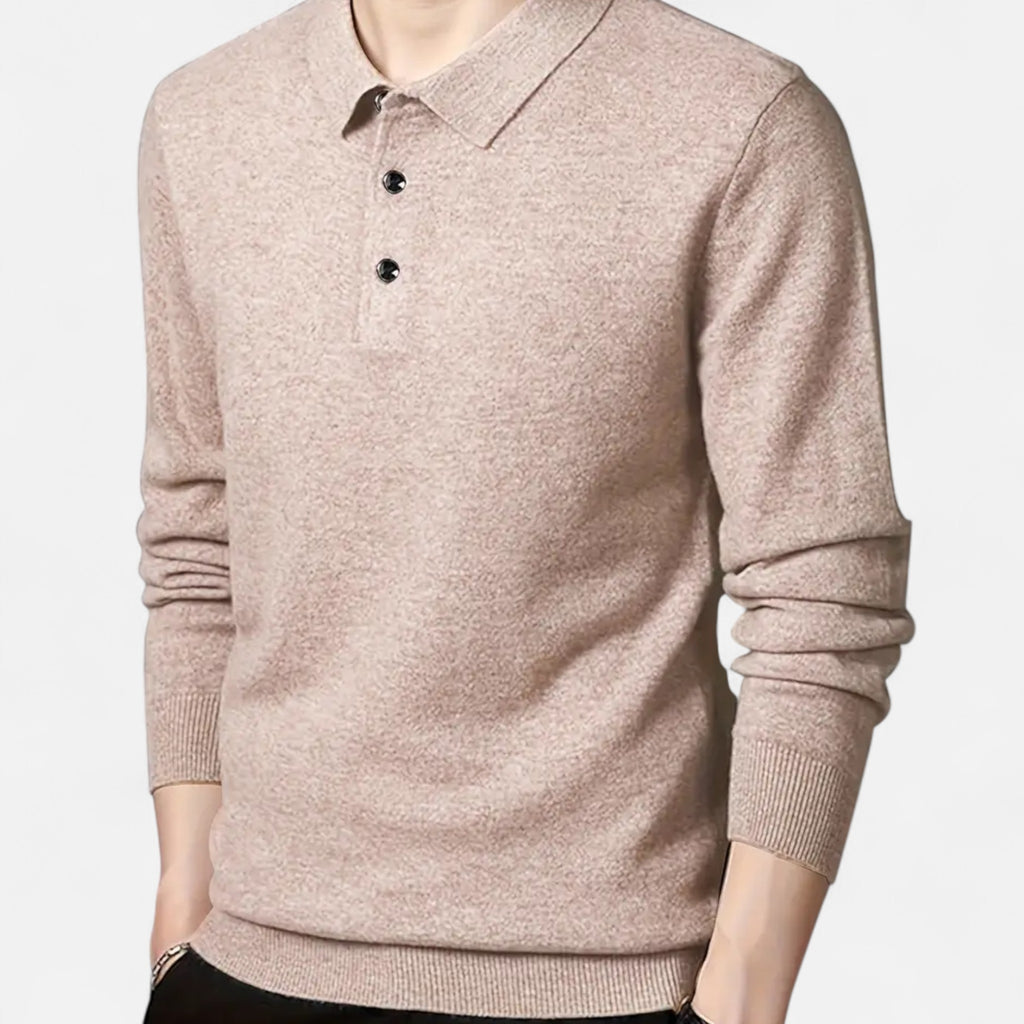Eldemont | Men’s Long Sleeve Polo Sweater – Refined Comfort, Timeless Appeal