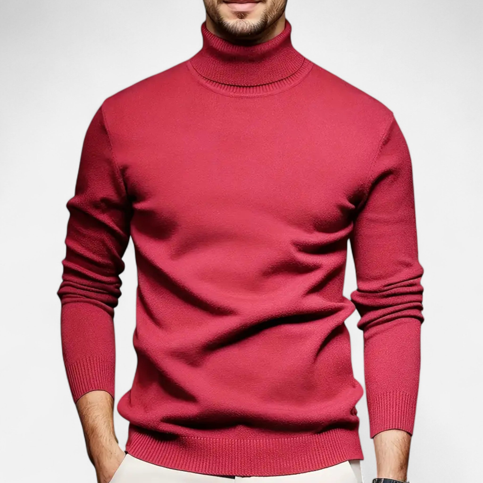 Asher Vale | Men’s Solid Turtleneck Sweater – Modern Simplicity, Lasting Sophistication