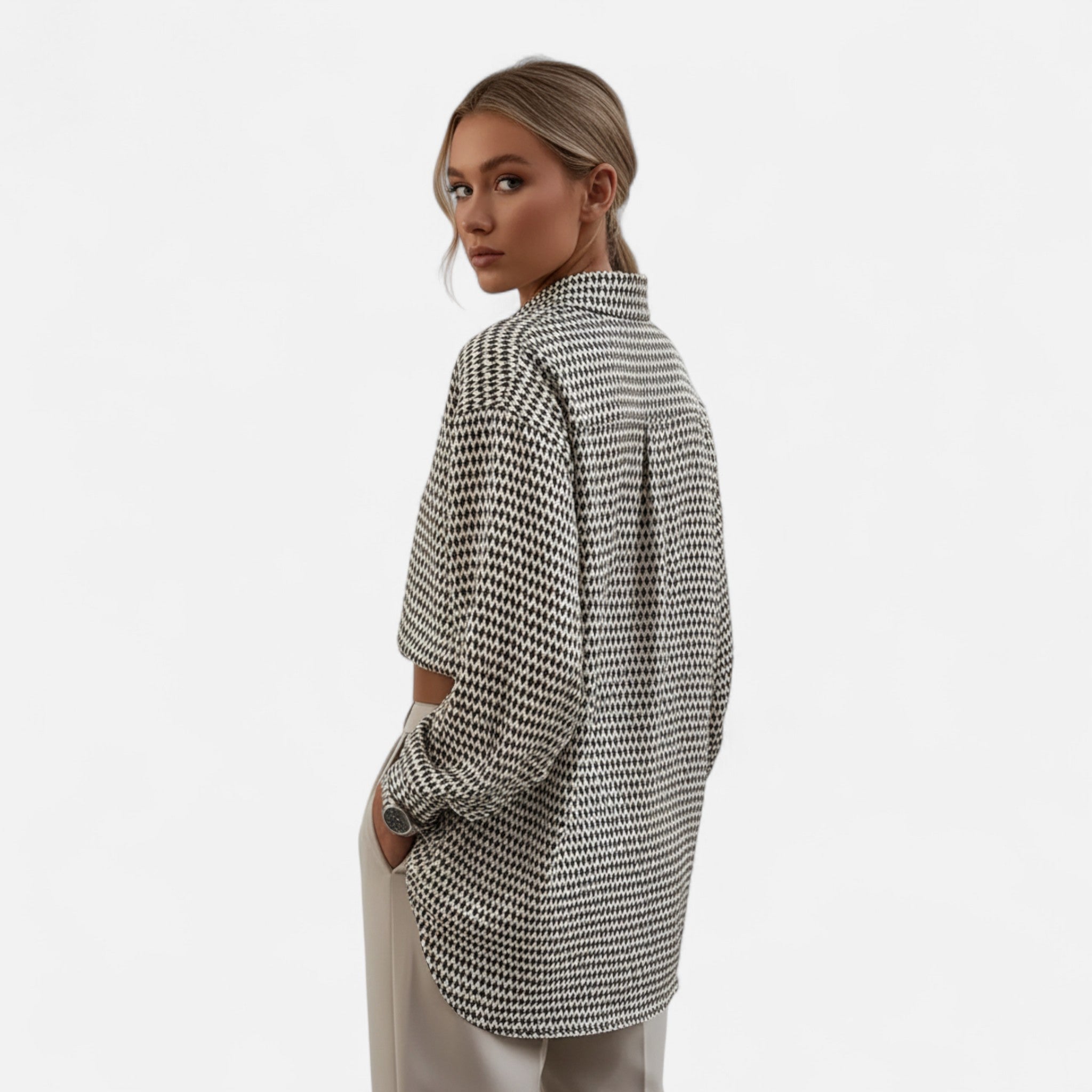 Eldemont | Women’s Geometric Longsleeve Blouse