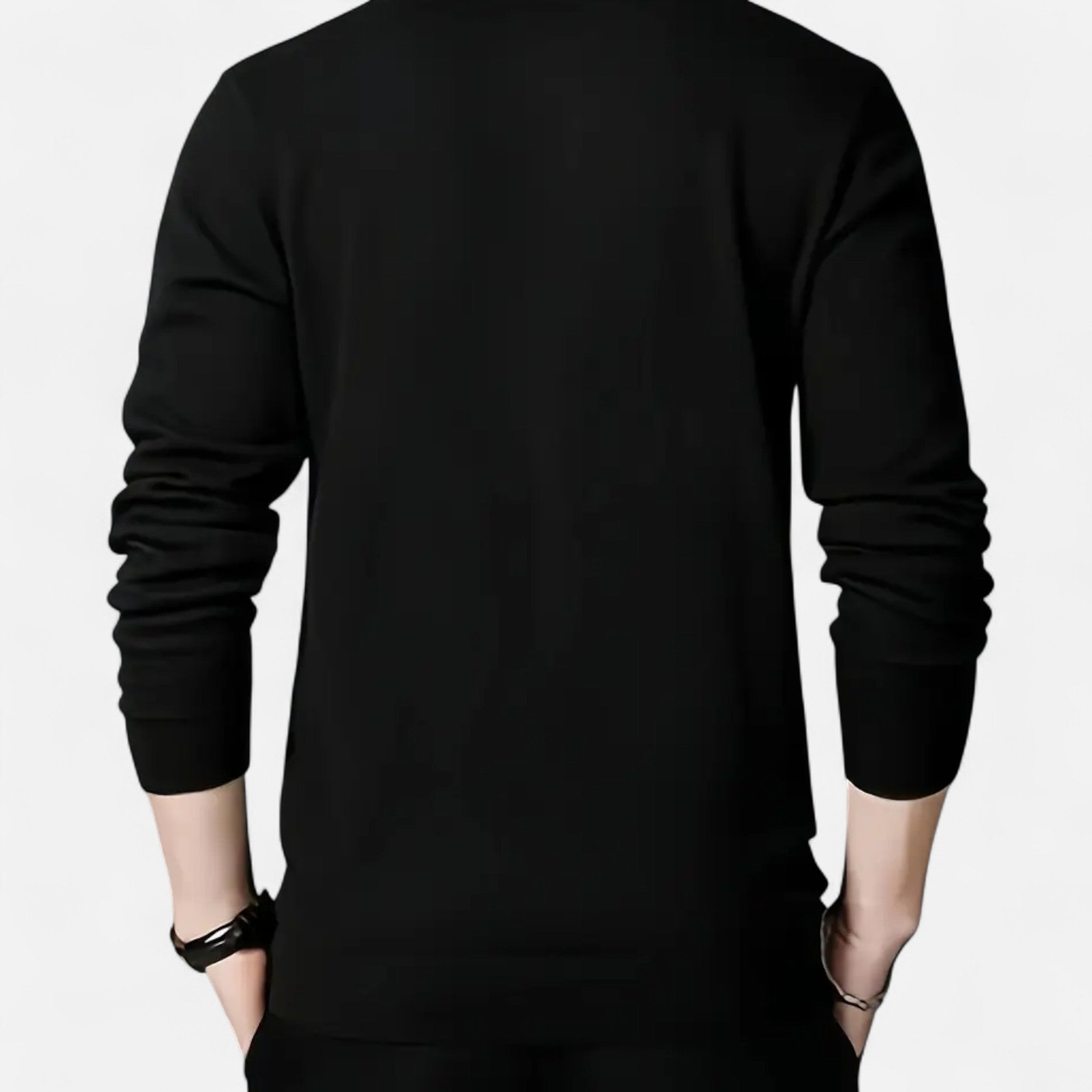 Asher Vale | Men’s Long Sleeve Polo Sweater – Refined Comfort, Timeless Appeal