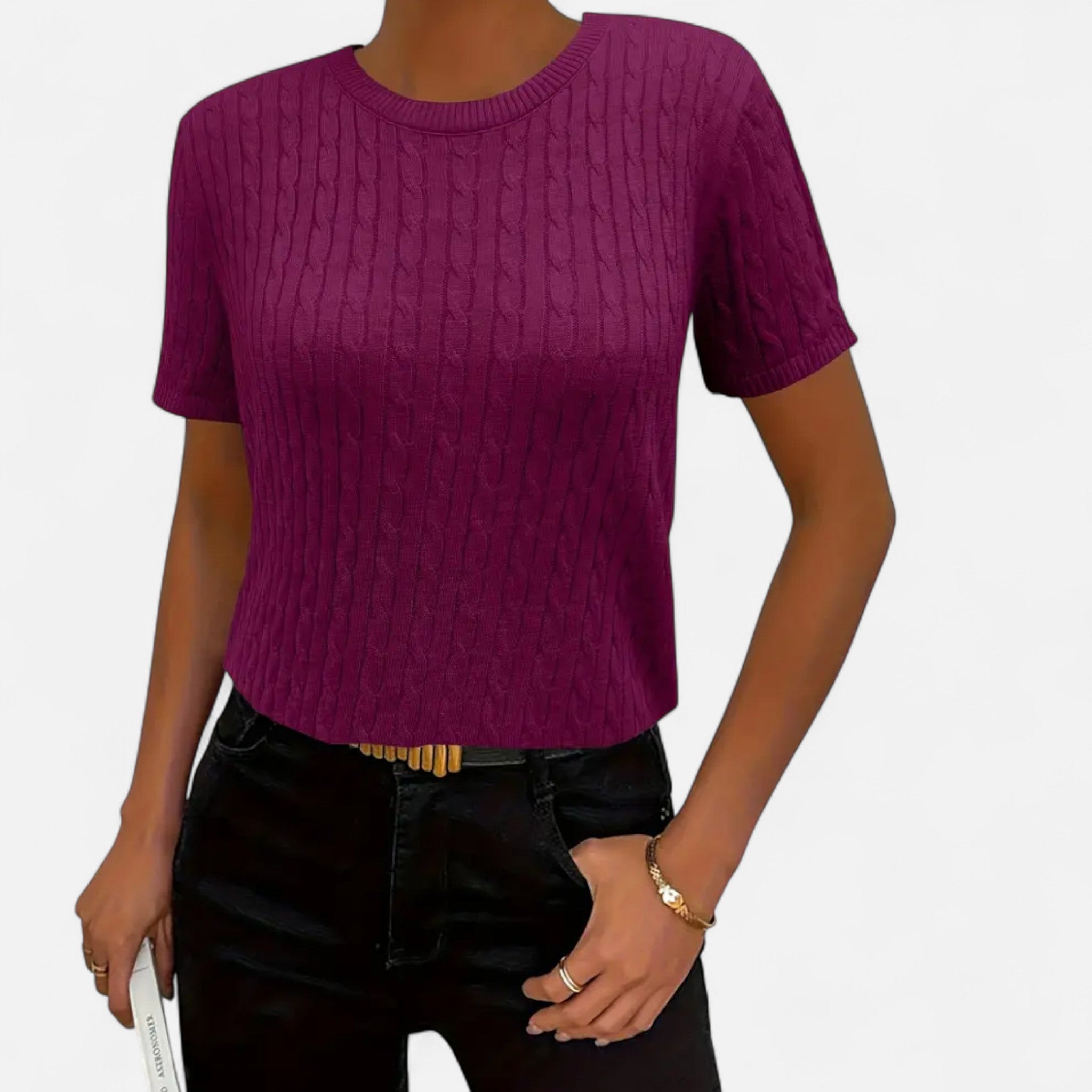 Eldemont | Women’s Ribbed Short Sleeve Jumper