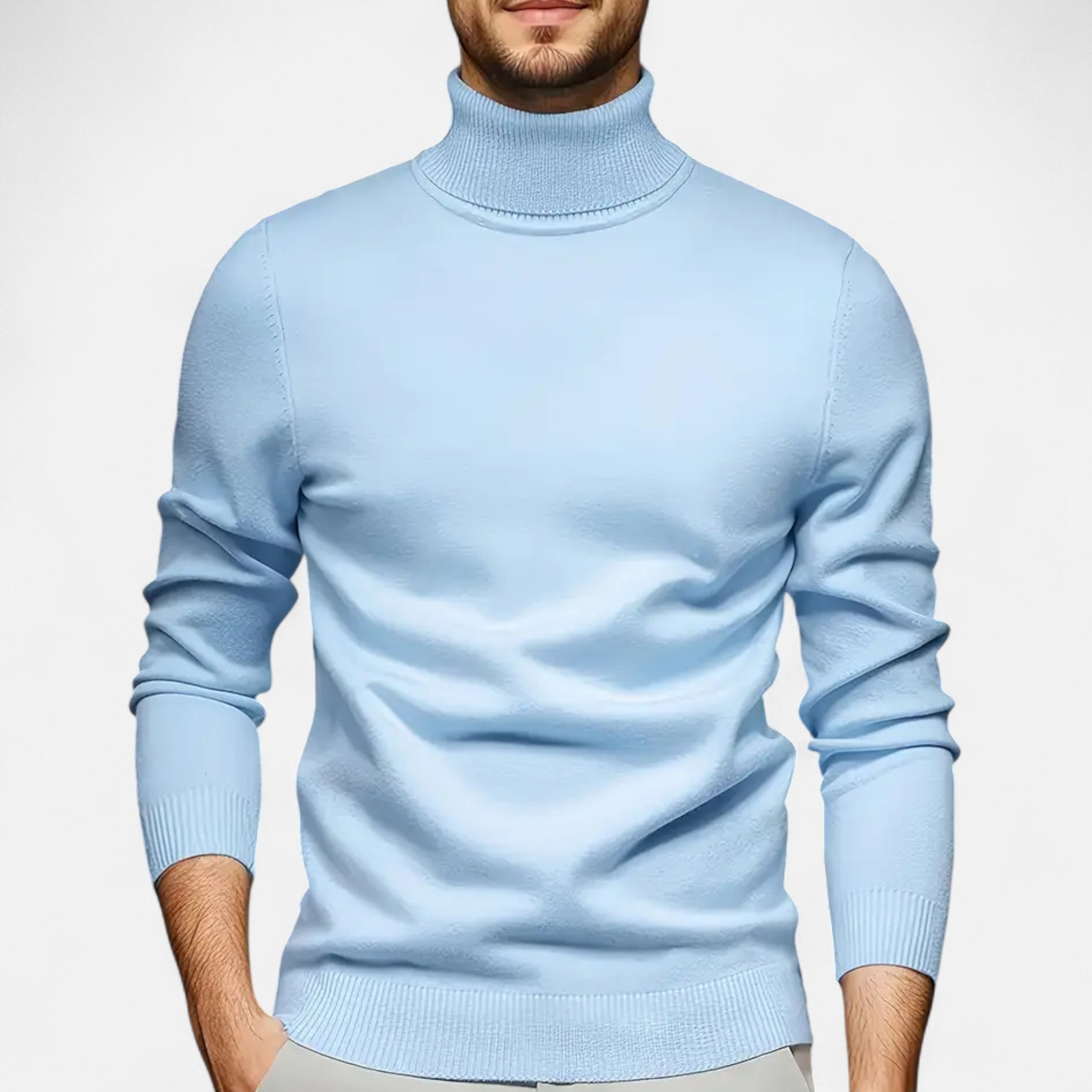 Asher Vale | Men’s Solid Turtleneck Sweater – Modern Simplicity, Lasting Sophistication