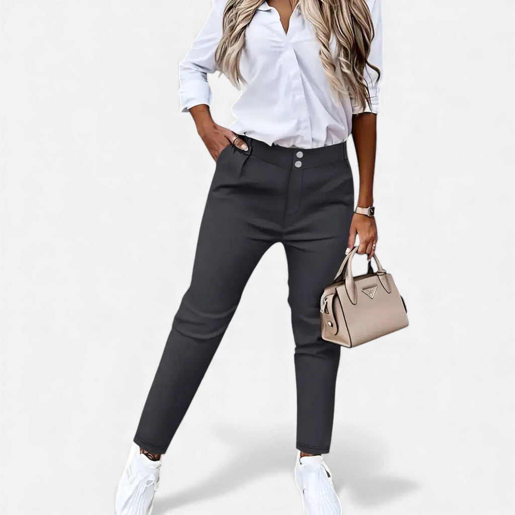 Eldemont | Women’s High-Waist Slim-Fit Trousers