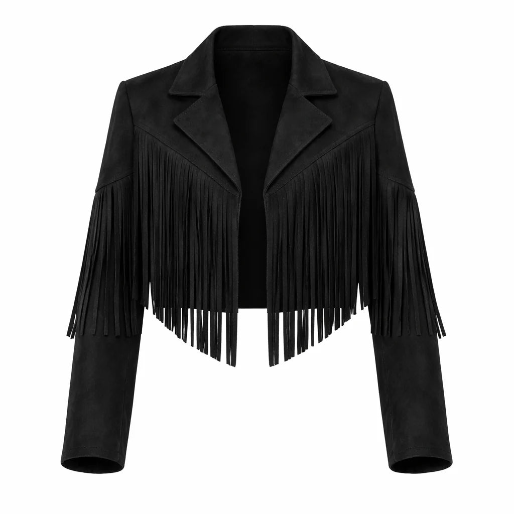 Eldemont | Women's Jacket with Fringing - Stylish Mid-Season Jacket