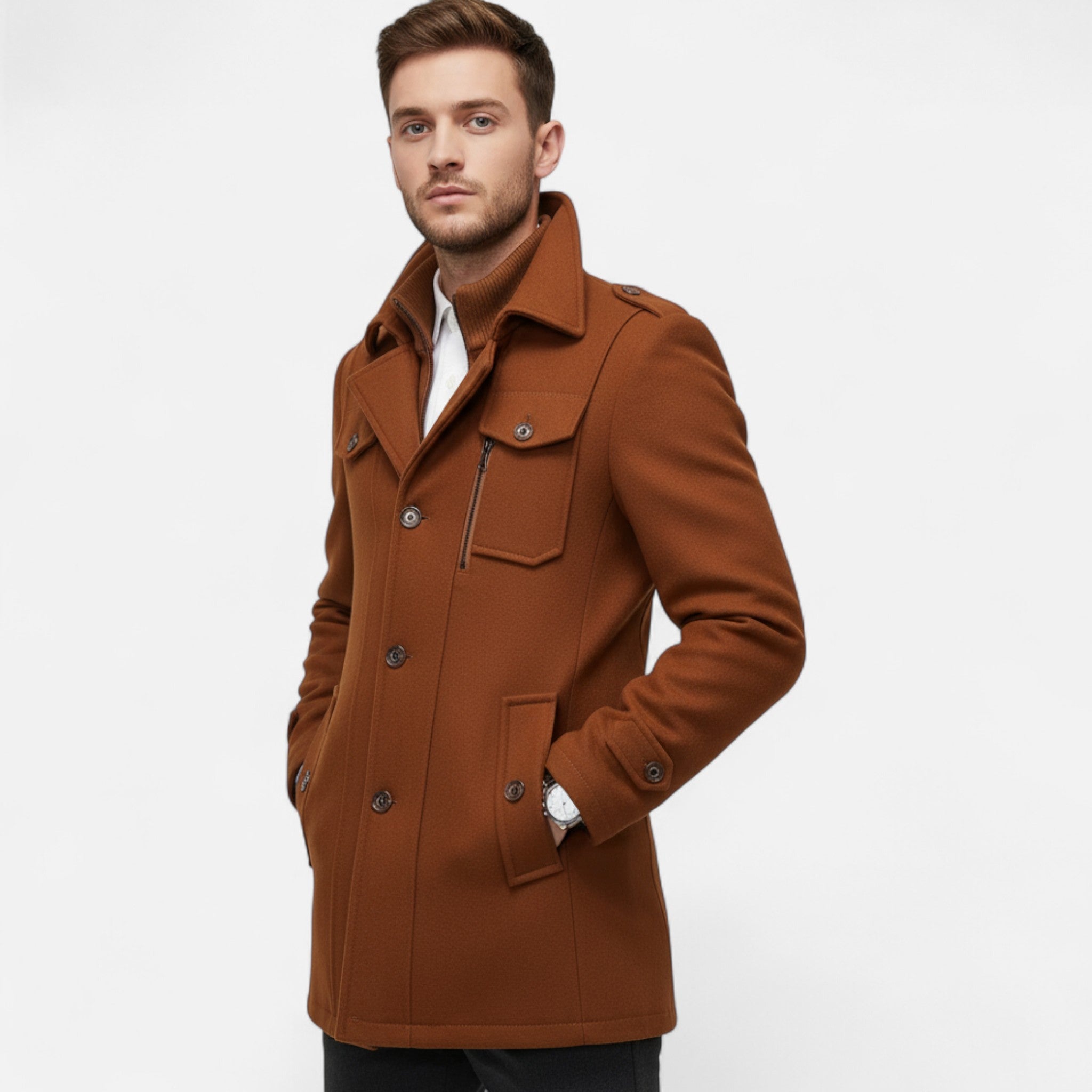 Eldemont | Men’s Slim Fit Textured Coat