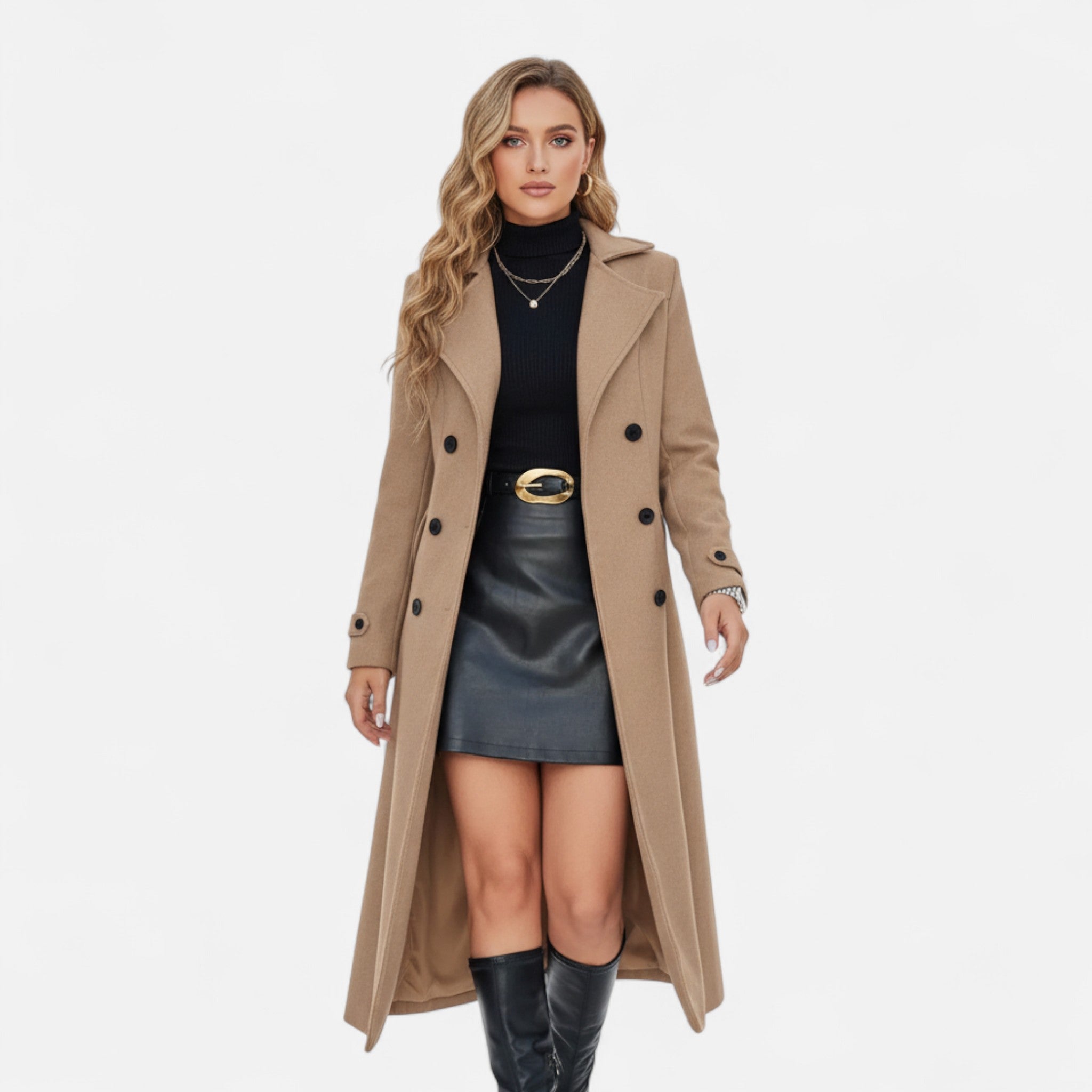 Eldemont | Women’s Refined Mid-Length Overcoat