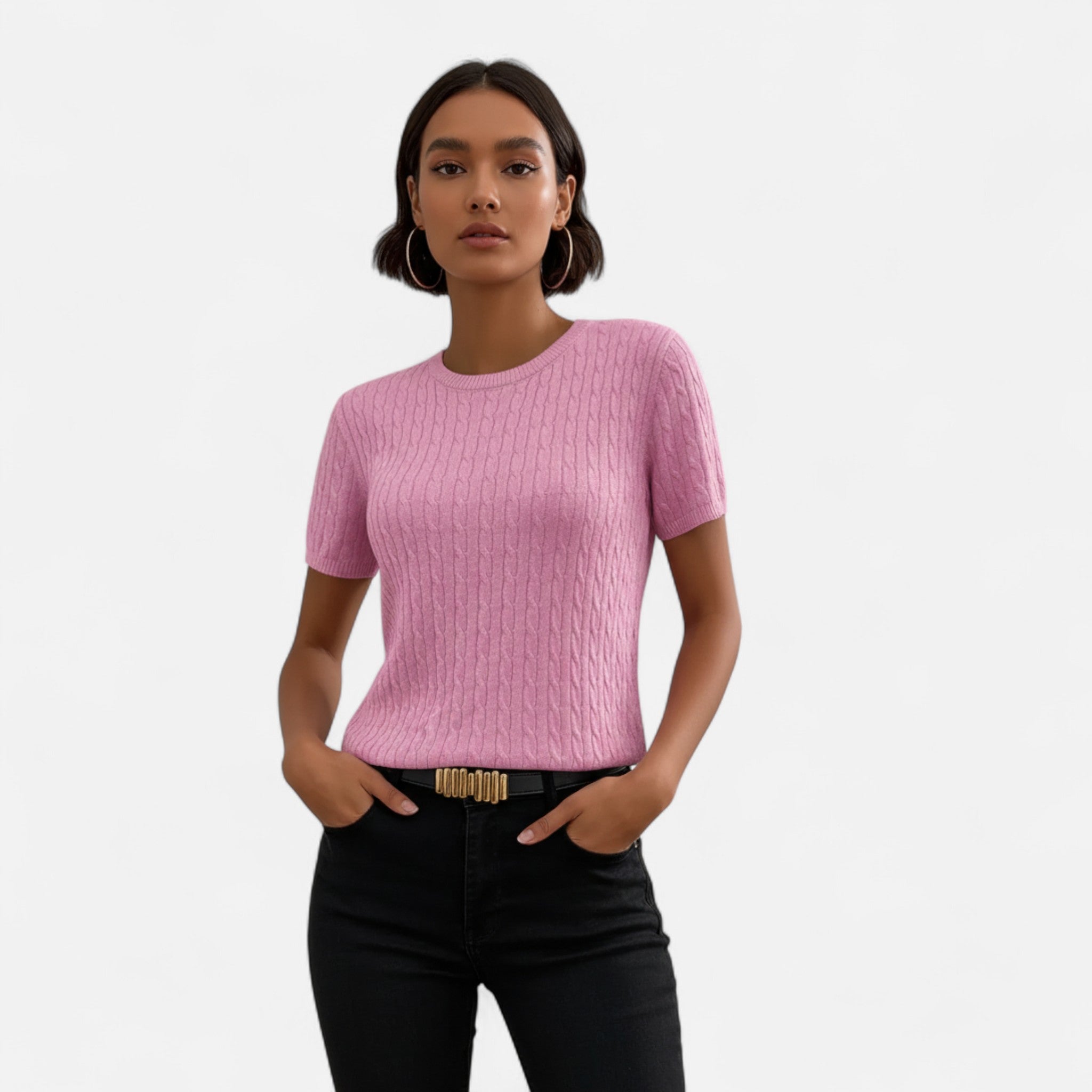 Eldemont | Women’s Ribbed Short Sleeve Jumper