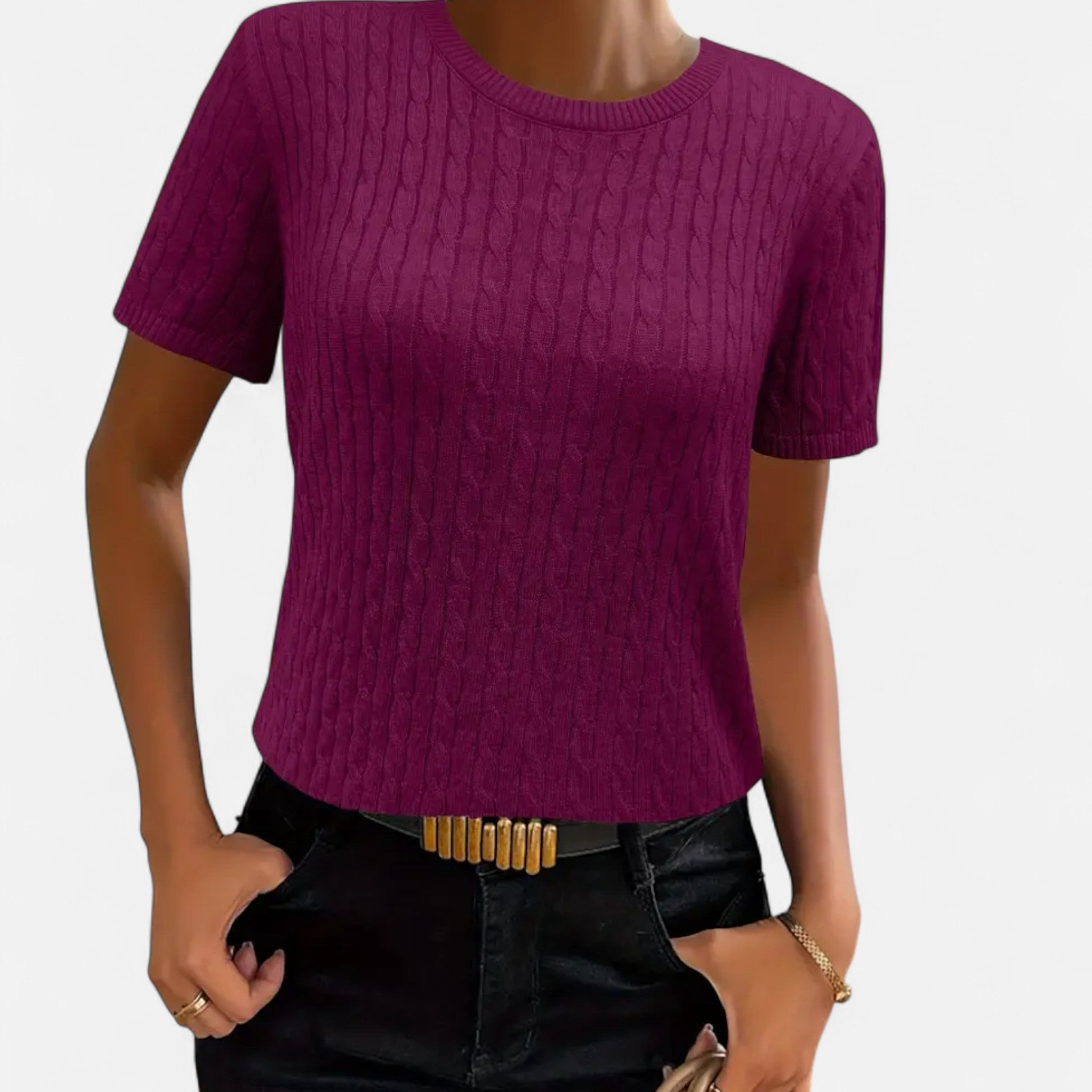 Eldemont | Women’s Ribbed Short Sleeve Jumper