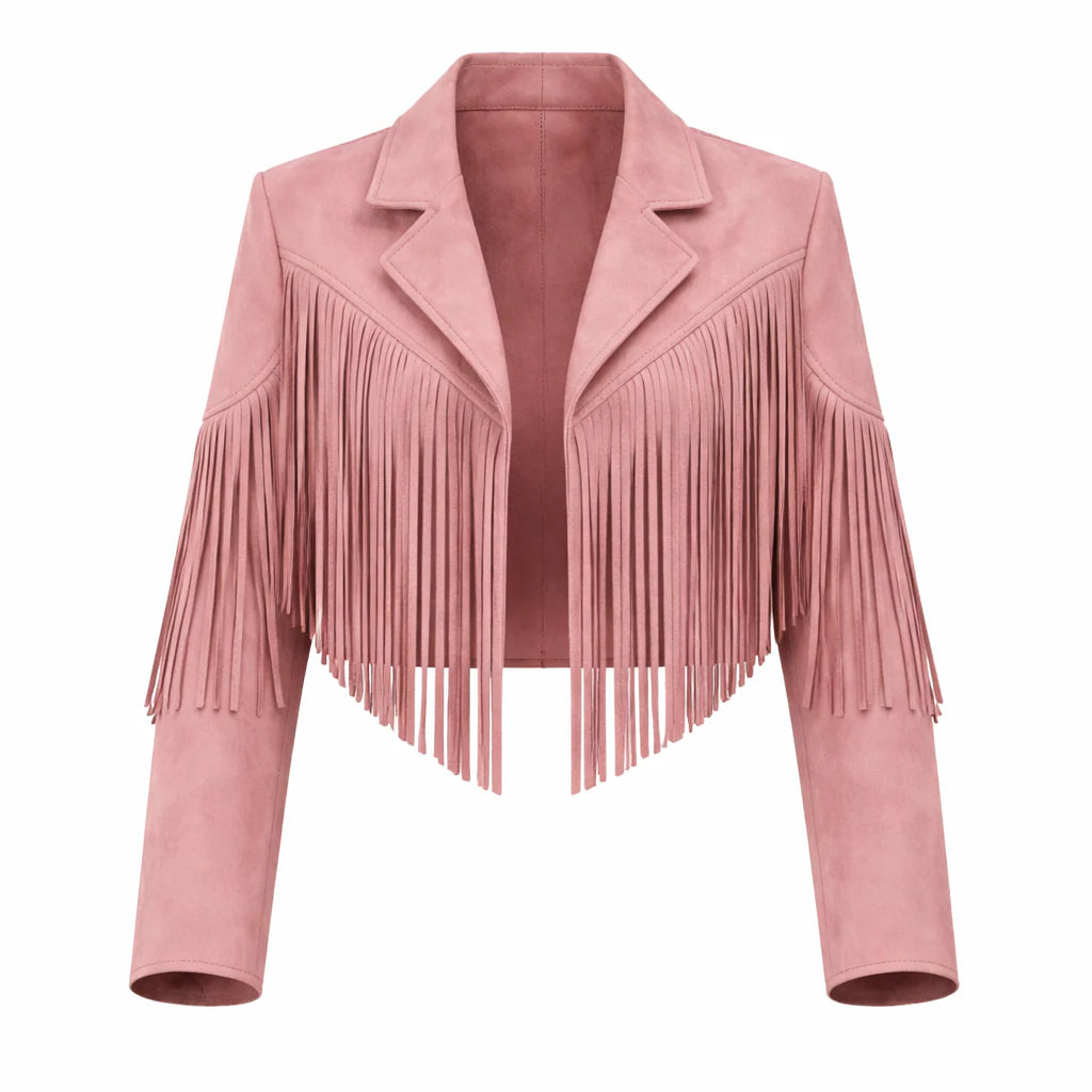 Eldemont | Women's Jacket with Fringing - Stylish Mid-Season Jacket