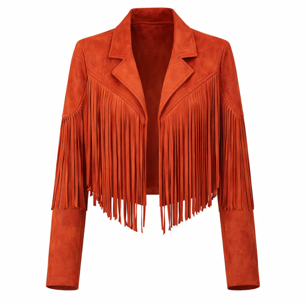 Eldemont | Women's Jacket with Fringing - Stylish Mid-Season Jacket