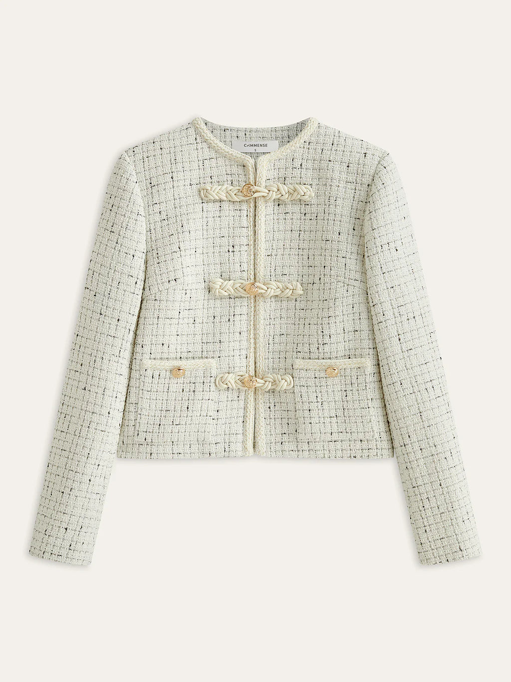 Eldemont | Women's Jacket with Tweed Metal Details - Regular Fit