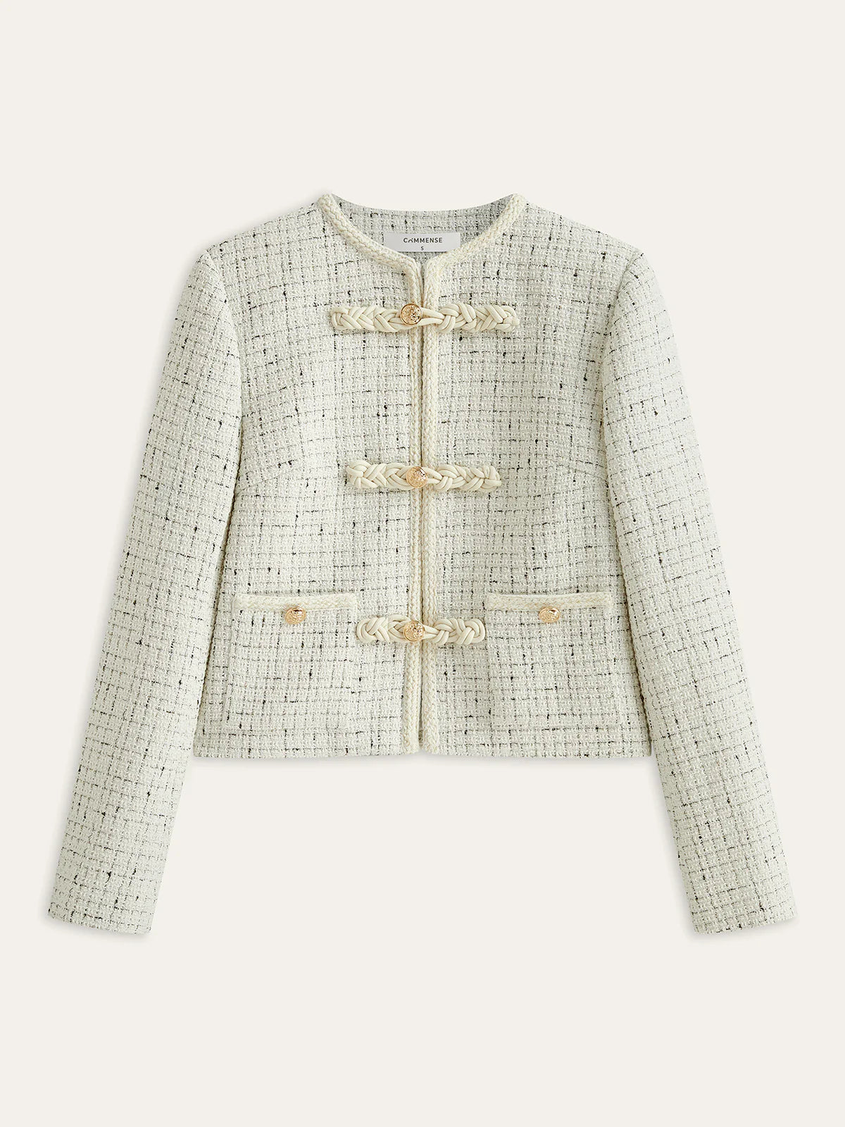 Eldemont | Women's Jacket with Tweed Metal Details - Regular Fit