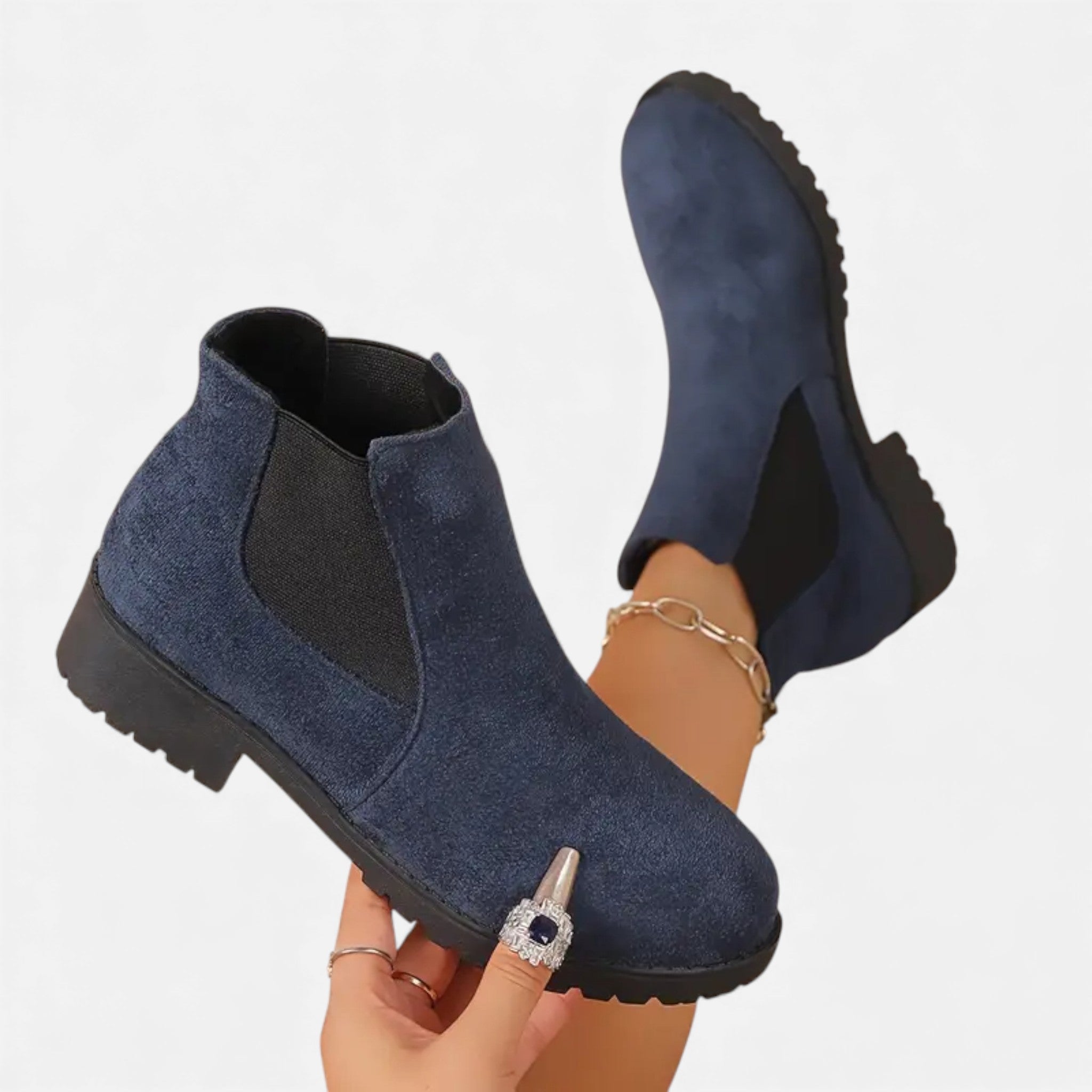 Eldemont | Women’s Elegant Elastic Strap Ankle Boots