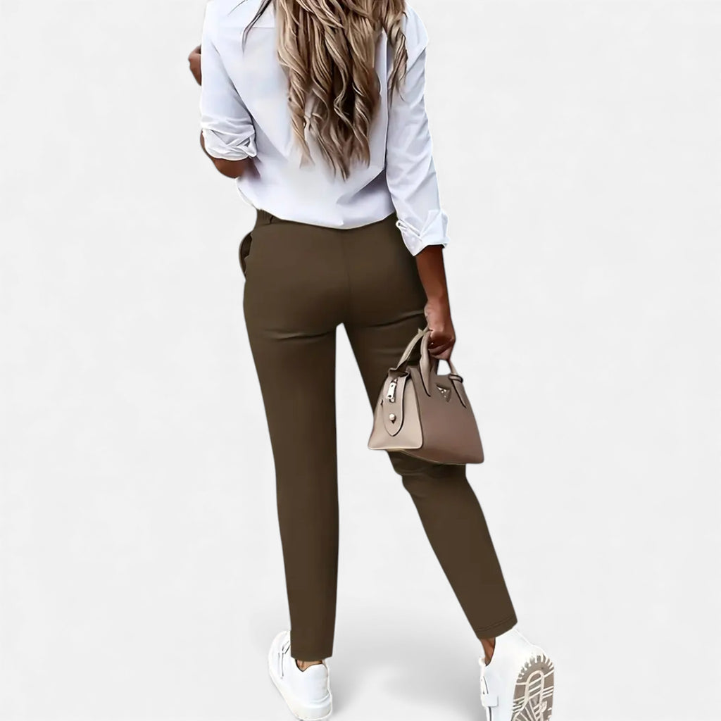 Eldemont | Women’s High-Waist Slim-Fit Trousers