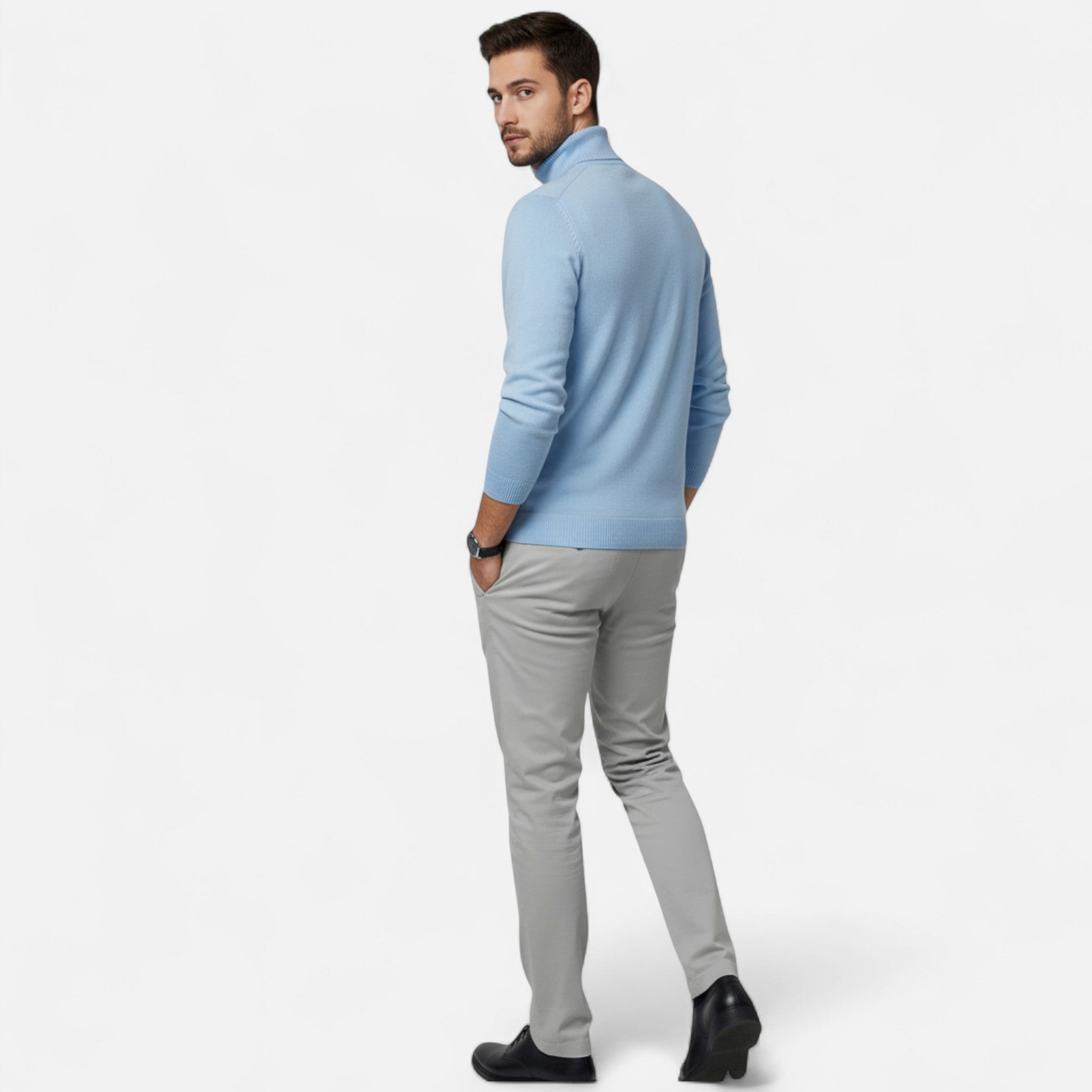Asher Vale | Men’s Solid Turtleneck Sweater – Modern Simplicity, Lasting Sophistication