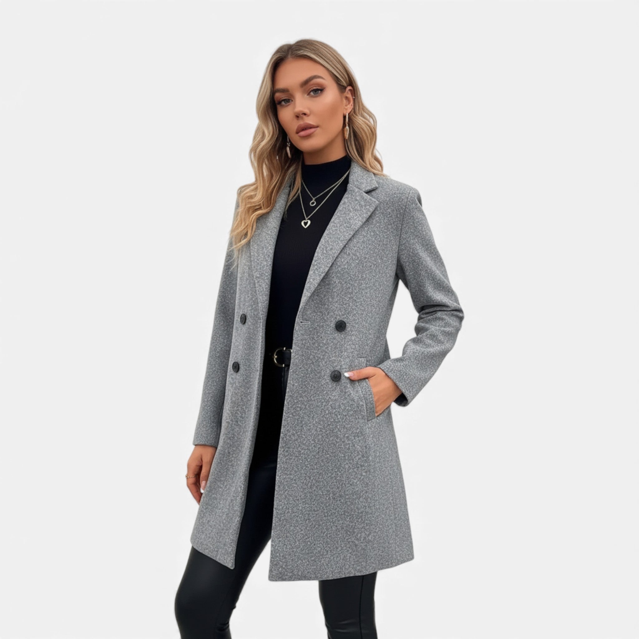 Eldemont | Women’s Premium Blend Mid-Length Overcoat