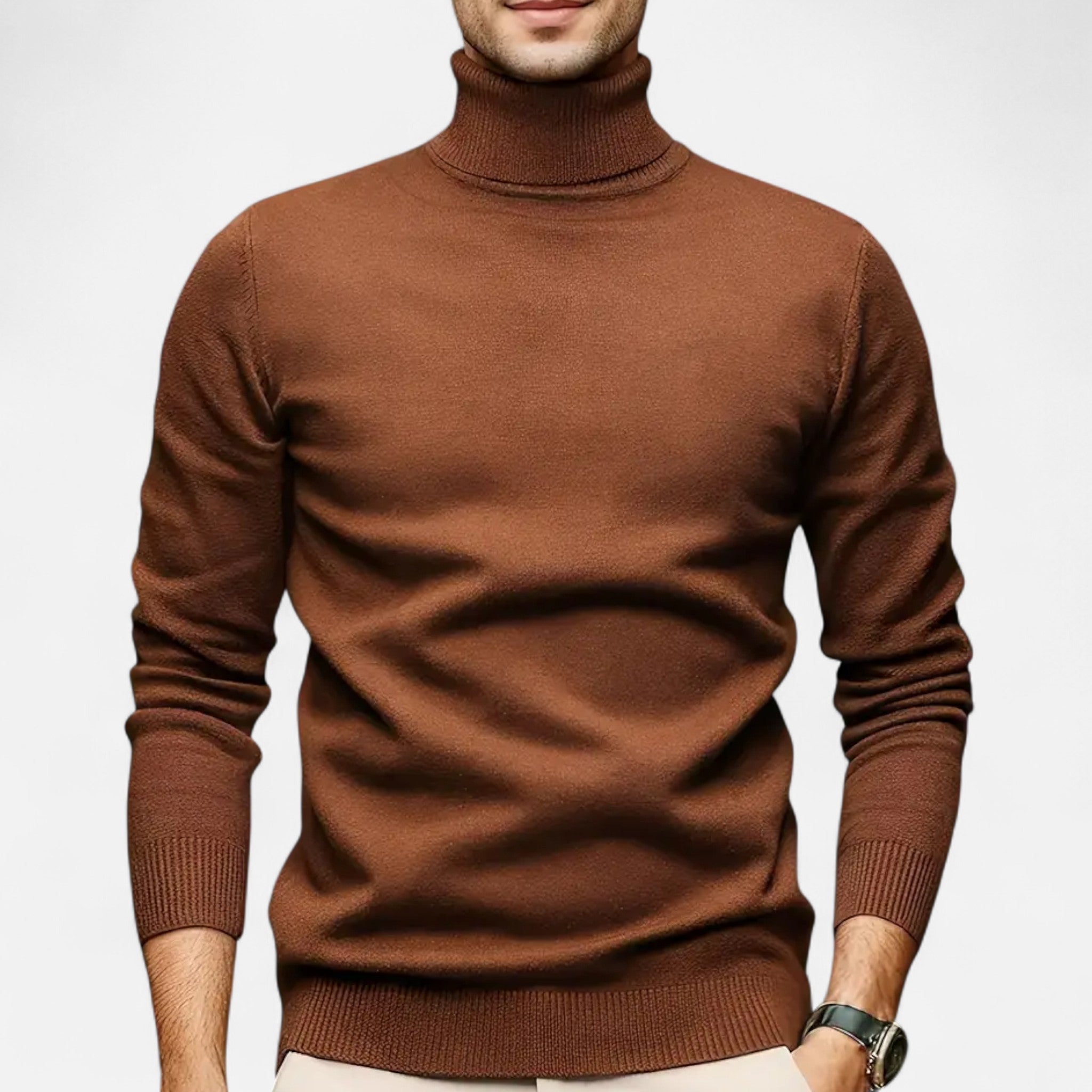 Asher Vale | Men’s Solid Turtleneck Sweater – Modern Simplicity, Lasting Sophistication