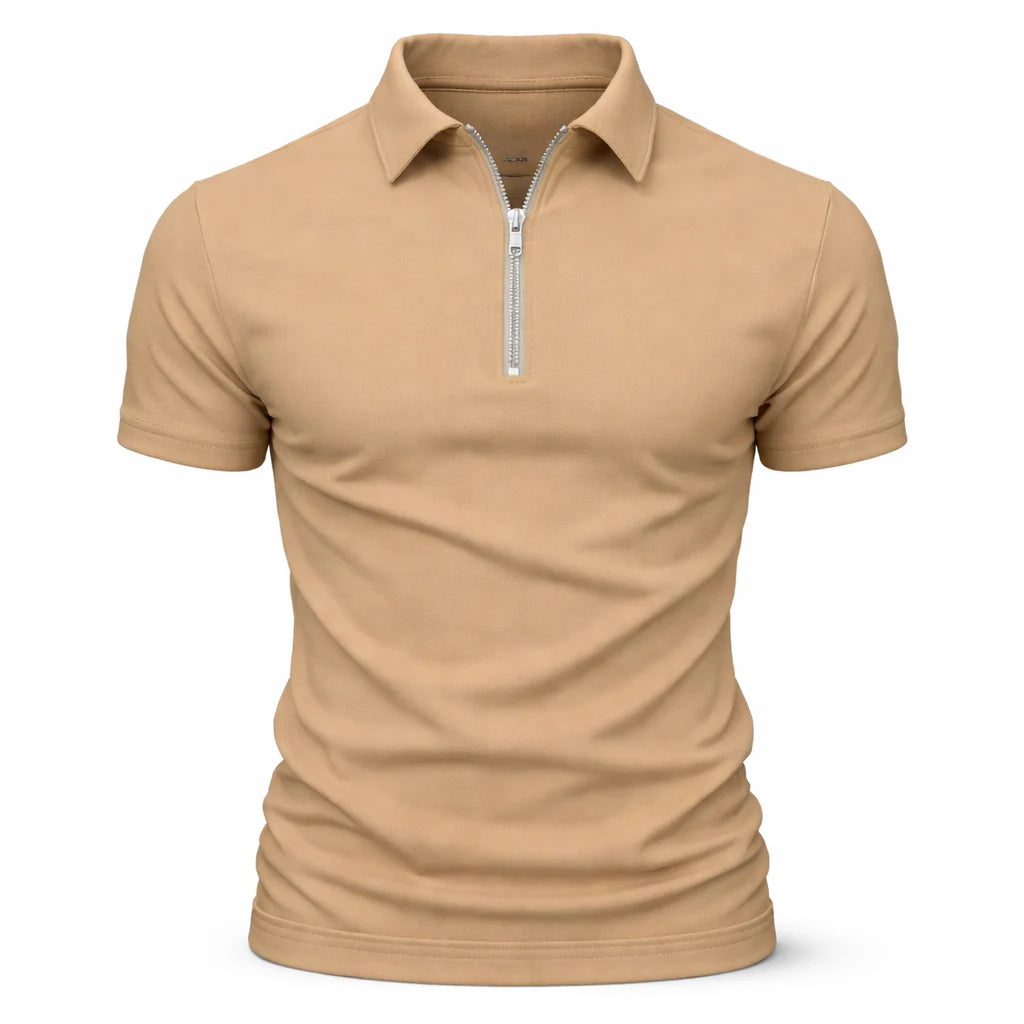 Eldemont | Men's Classic Zip Polo Shirt