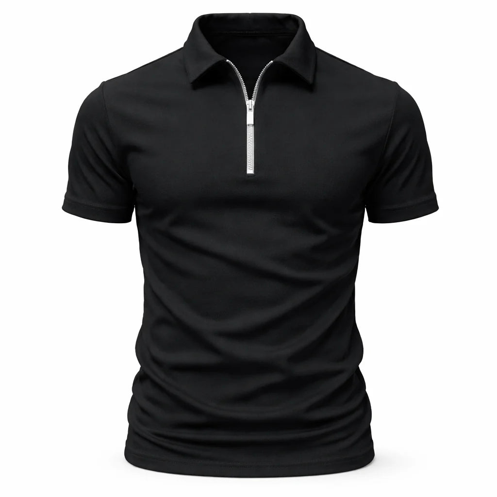 Eldemont | Men's Classic Zip Polo Shirt