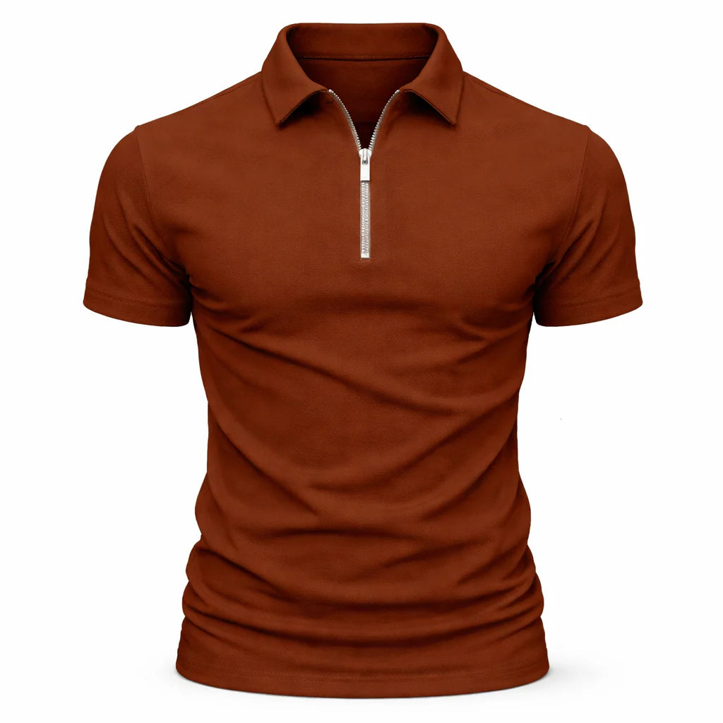 Eldemont | Men's Classic Zip Polo Shirt