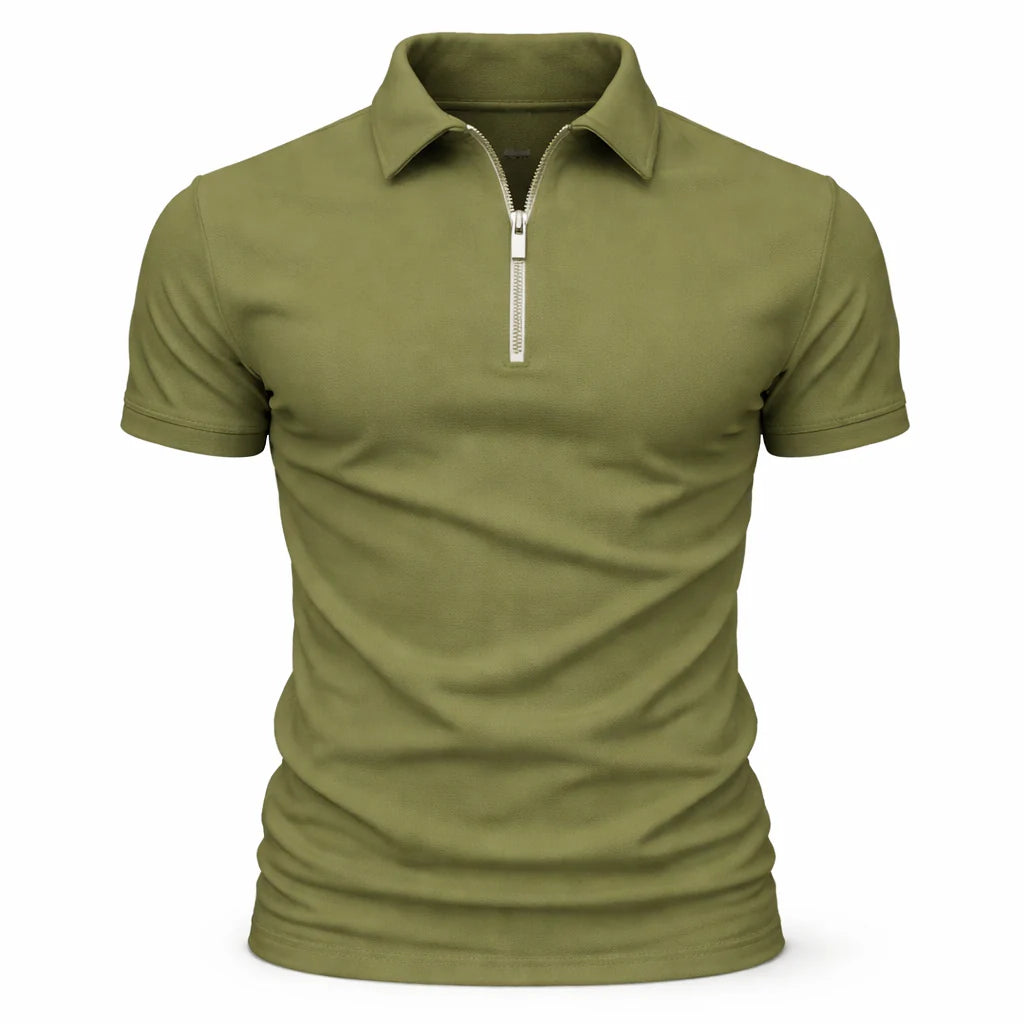 Eldemont | Men's Classic Zip Polo Shirt