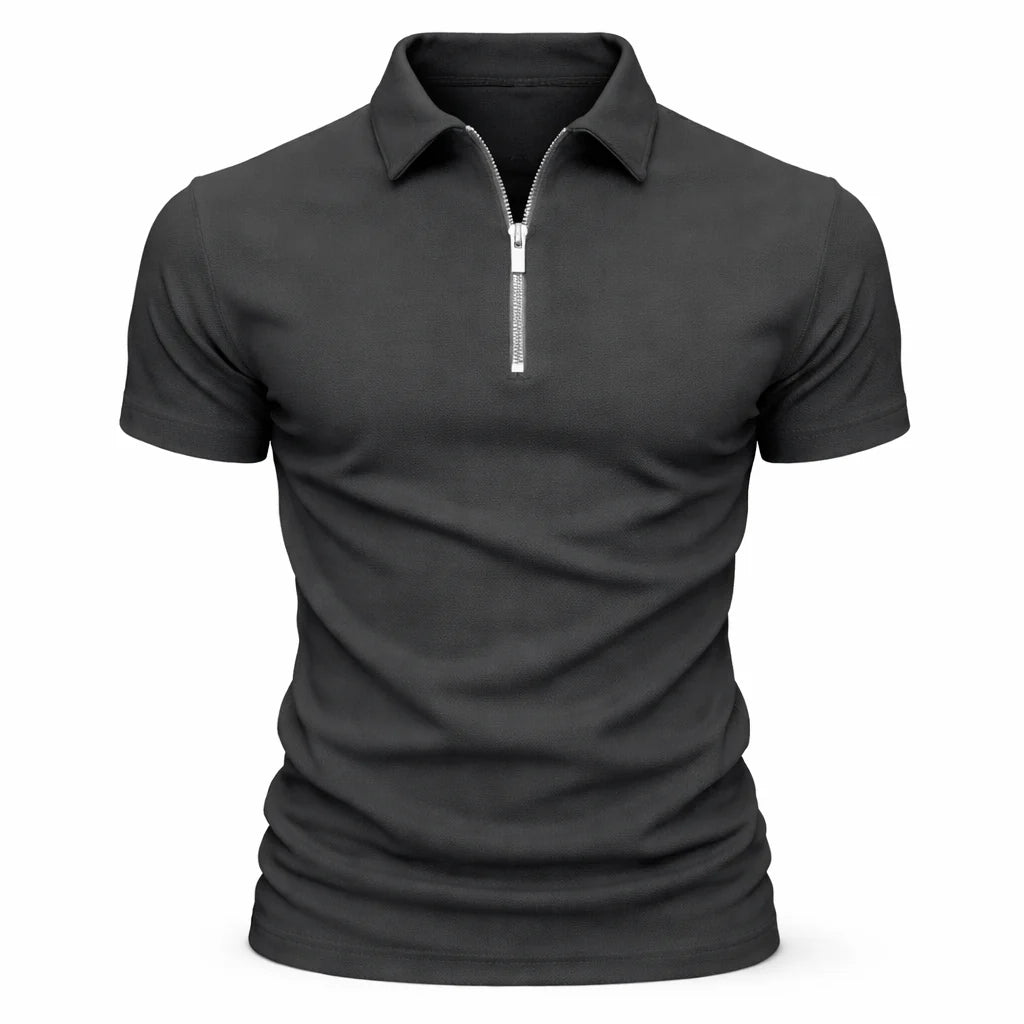 Eldemont | Men's Classic Zip Polo Shirt