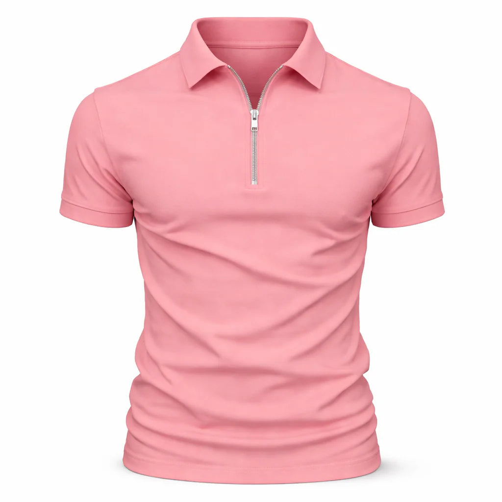 Eldemont | Men's Classic Zip Polo Shirt