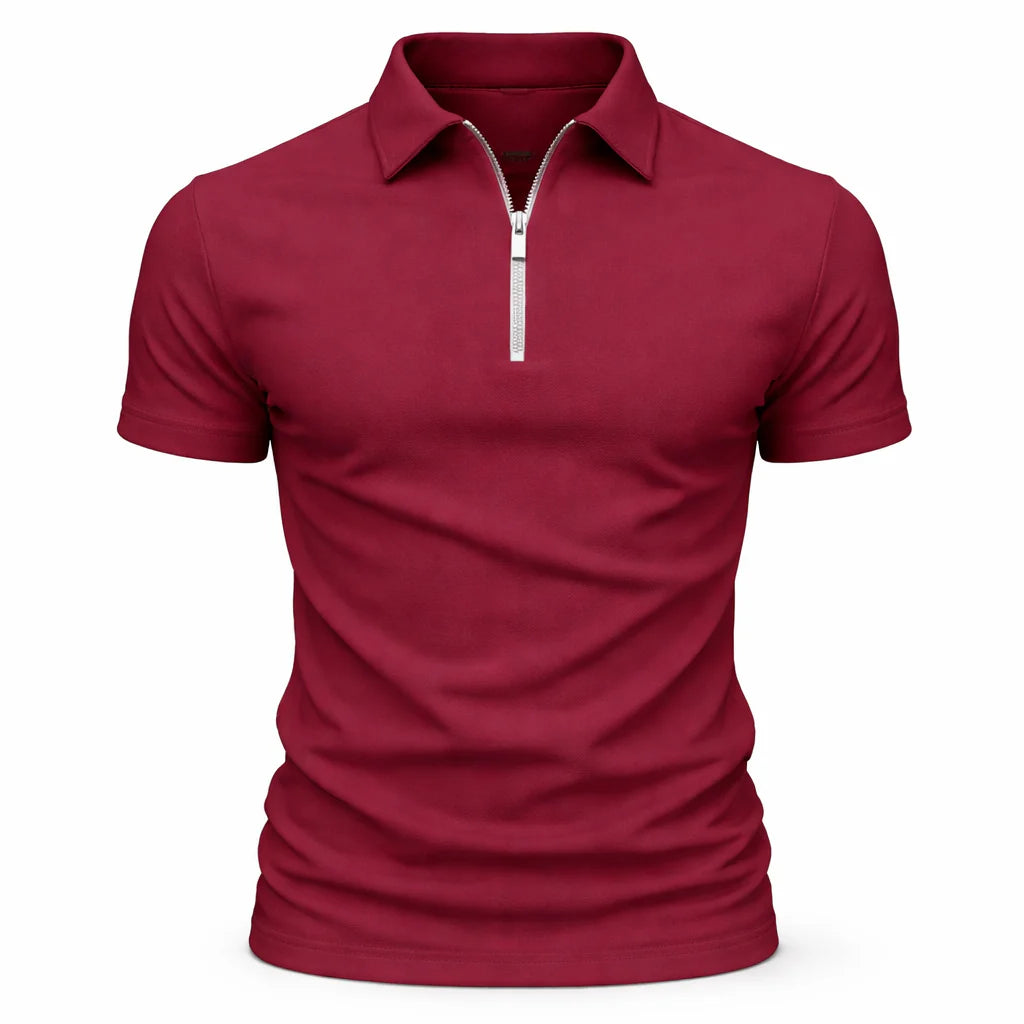 Eldemont | Men's Classic Zip Polo Shirt